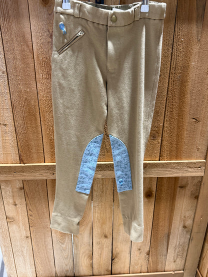 Perri’s Pony Palooza Children’s Riding Breeches • Beige & Blue • Size 10