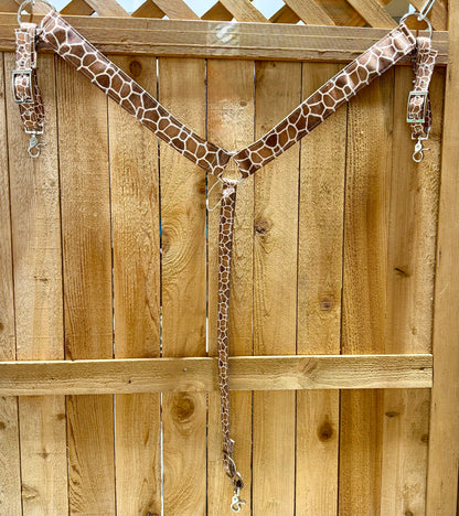 NWOT Giraffe-Print Nylon Breastcollar – Full Horse Size