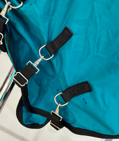 Used Nylon Stable Hood – Medium – Teal & Black