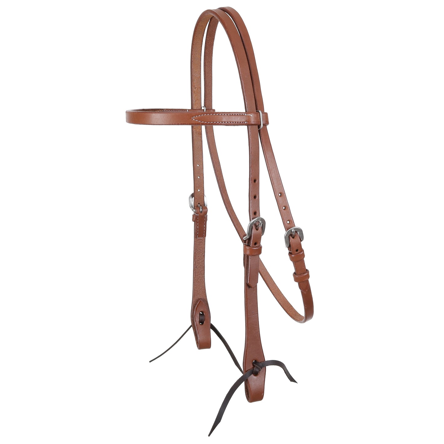 Argentina Harness Cow Leather Browband Headstall with Tie Ends