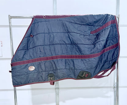 Used Weather betta Medium-Weight Stable Blanket – 78” – Navy & Burgundy