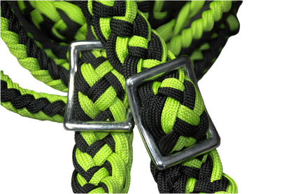Braided Poly Barrel Reins – 8' Long with Grip Knots