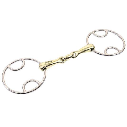 Brass Lozenge Locking Snaffle Bit