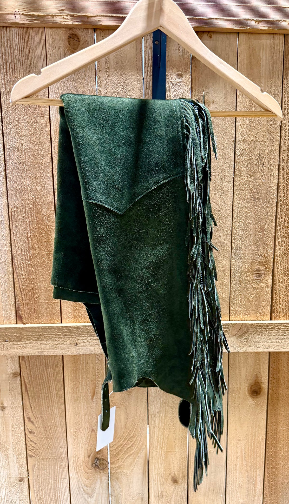 Custom Olive Green Suede Show Chaps • Ladies XS