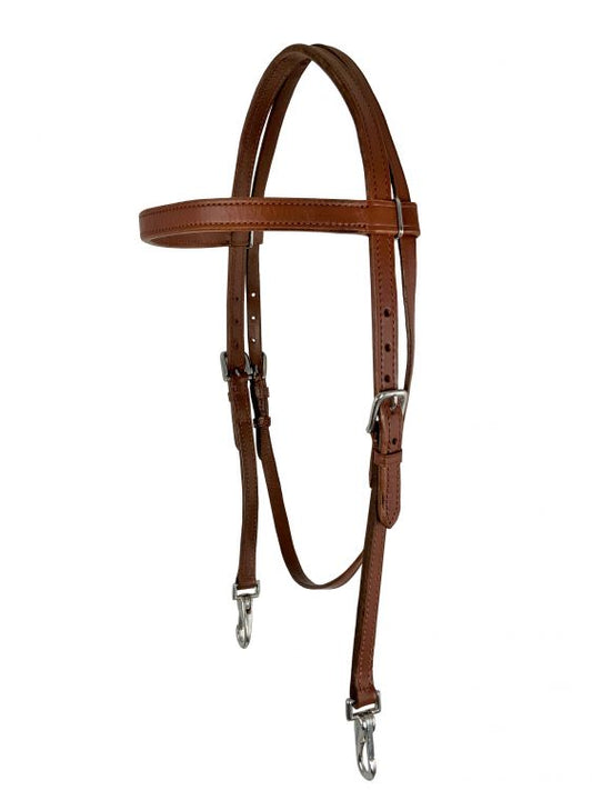 Heavy Duty Browband Quick Snap Headstall - Dark Oil