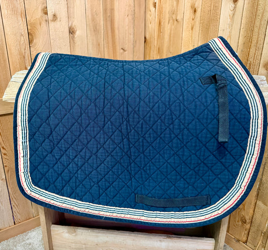 Used Equine Couture All-Purpose Pad – Navy with Striped Trim