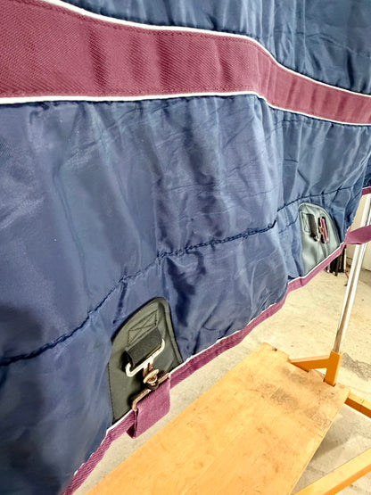 Used Weather betta Medium-Weight Stable Blanket – 78” – Navy & Burgundy