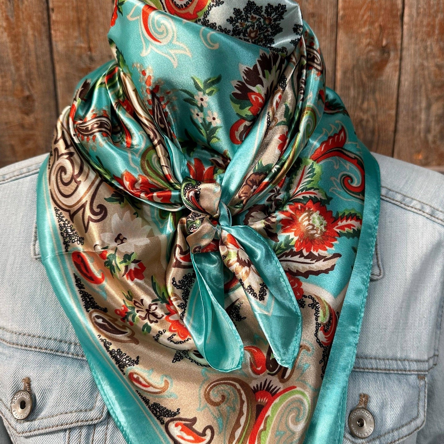 Turquoise That So 70's Paisley Wild Rag / Scarf