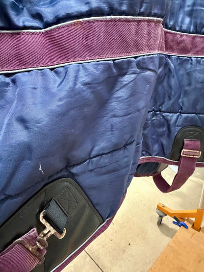 Used Weather betta Medium-Weight Stable Blanket – 78” – Navy & Burgundy