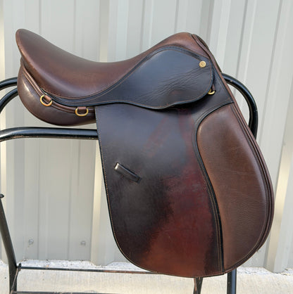 Used Collegiate 17” Medium Tree Brown Leather Dressage Saddle