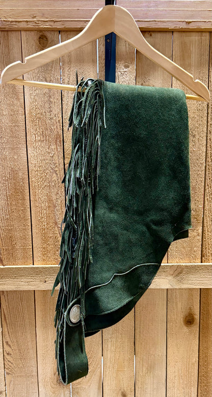 Custom Olive Green Suede Show Chaps • Ladies XS