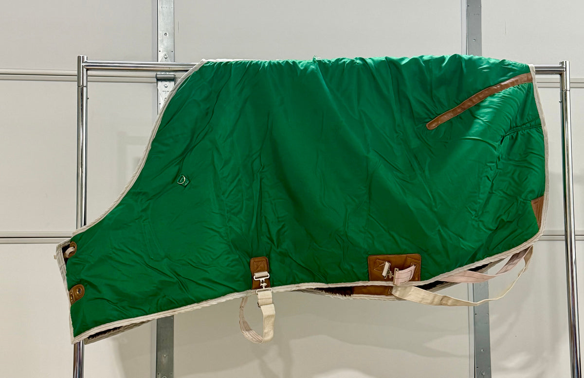 Used Sherpa-Lined Nylon Stable Blanket – Approximately 70” – Green
