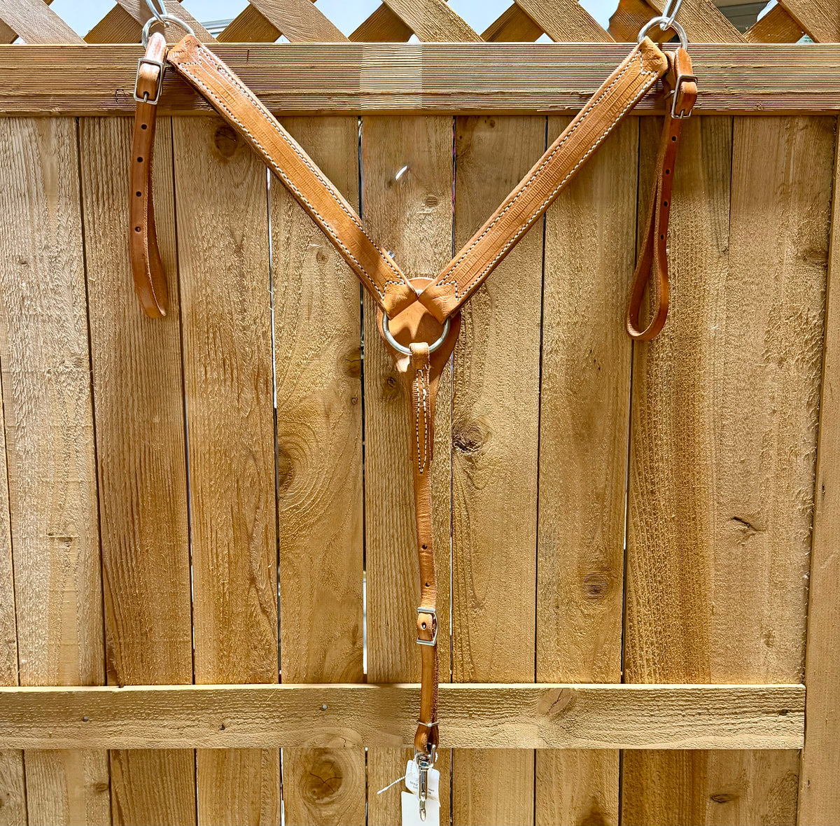 NWT Natural Leather Straight Pony Breastcollar