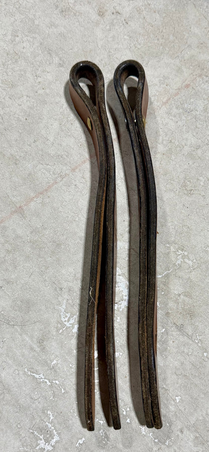Used Double Diamond Leather Slobber Straps – Light Oil