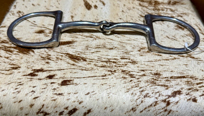 Used English Hunter Style Single Joint D-Ring Snaffle Bit • 5”