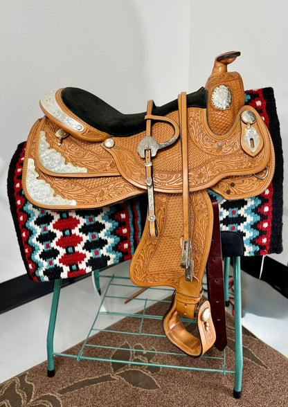 Snaffles Brand Western Show Saddle Package  • Bridle, Reins & Cases Included