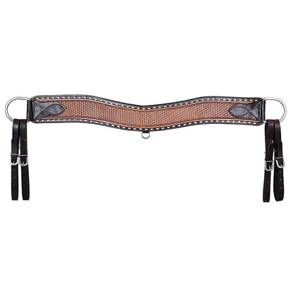 Two-Tone Basketweave Tooled Leather Tripping Breastcollar