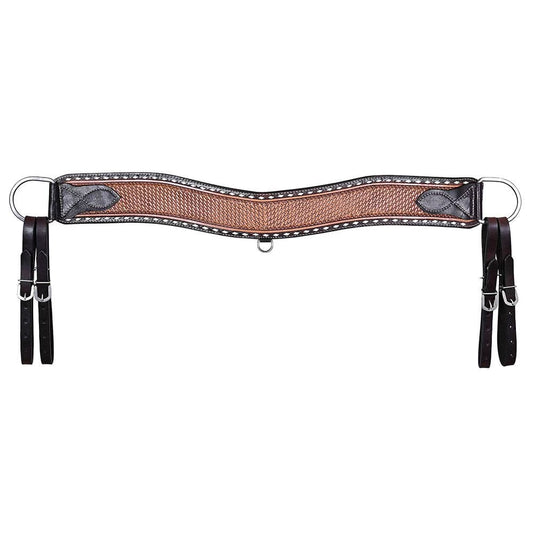 Two-Tone Basketweave Tooled Leather Tripping Breastcollar