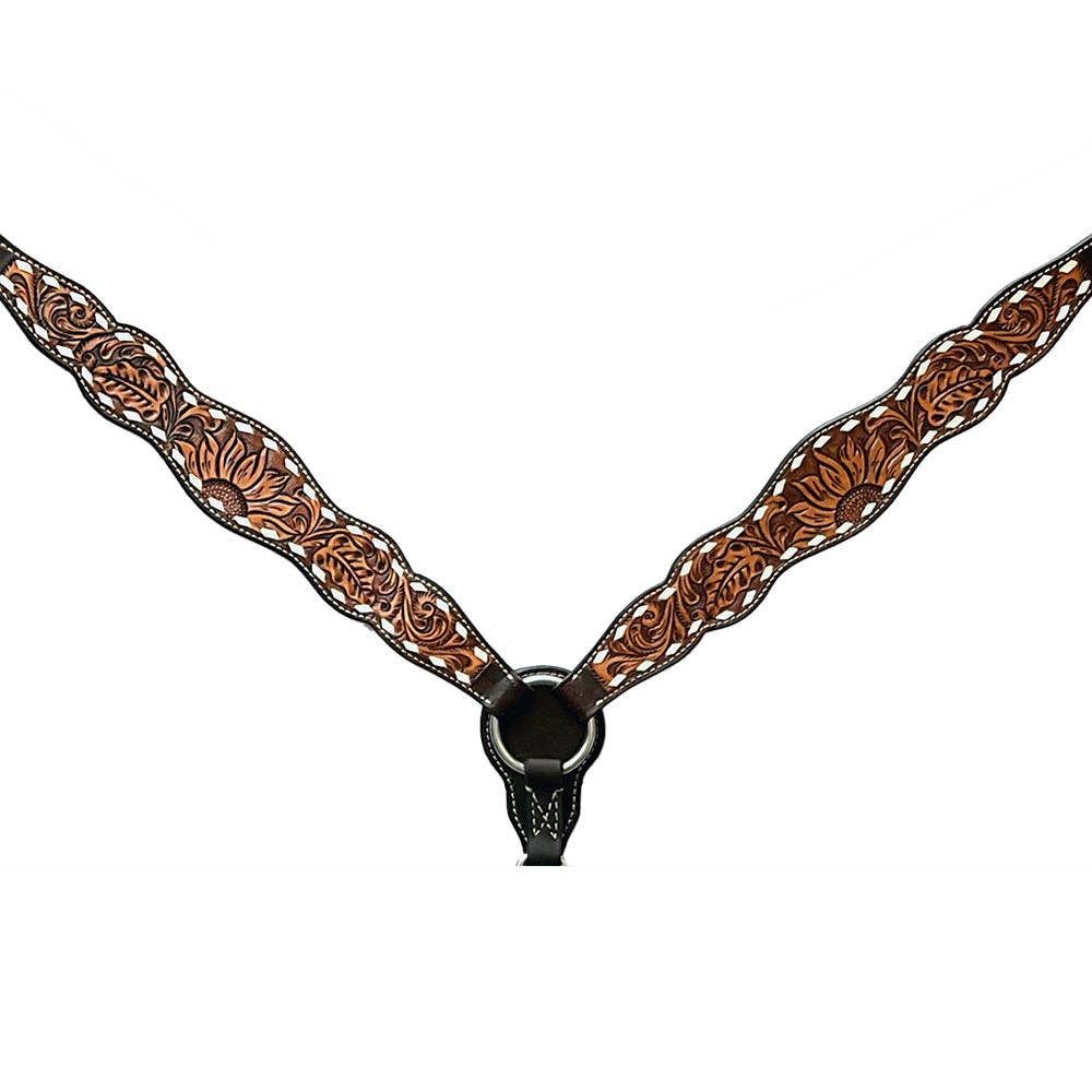 Sunflower Buckstitch Western Headstall & Breast Collar Set