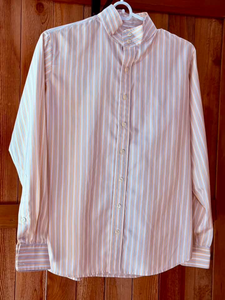 The Tailored Sportsman Women’s Long Sleeve Show Shirt – White/Peach Stripe