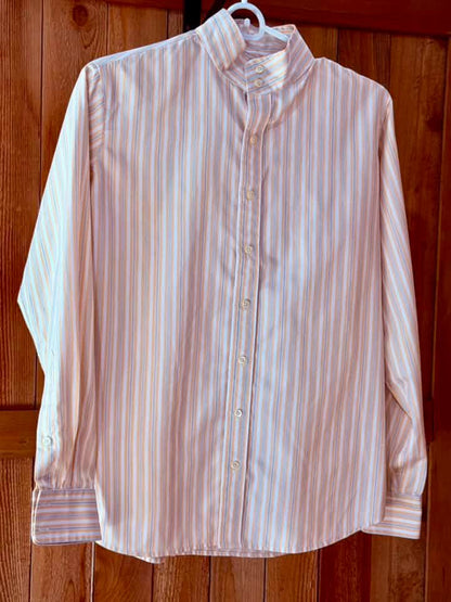 The Tailored Sportsman Women’s Long Sleeve Show Shirt – White/Peach Stripe