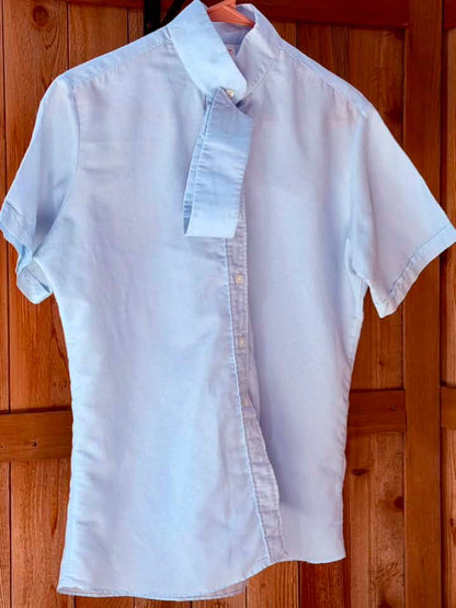 EquiStar Women’s Short Sleeve Show Shirt – Light Blue & Diamonds