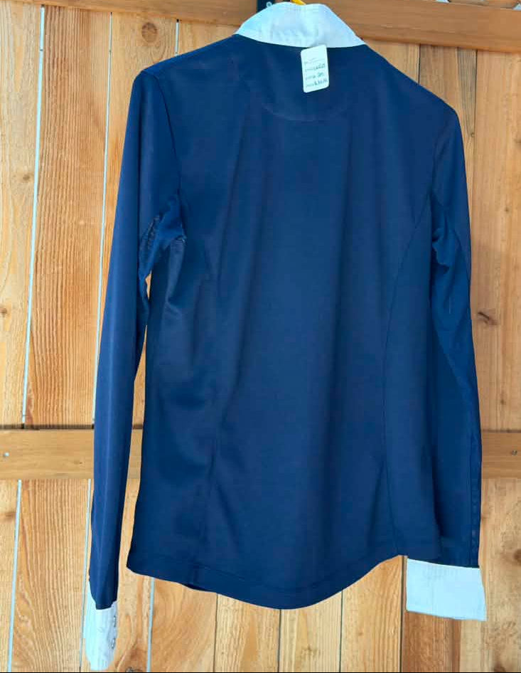 Horze Crescendo Women’s Technical Show Shirt – Navy/White
