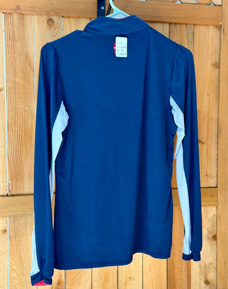 Kastel Denmark Women’s Full-Zip Performance Riding Jacket – Navy/Red