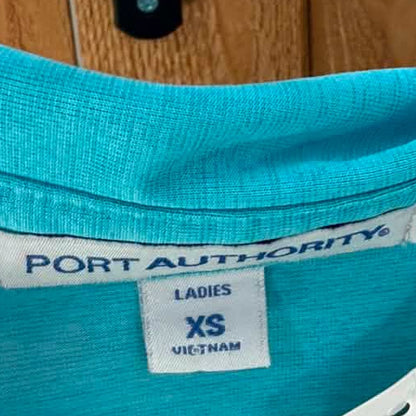 Port Authority Women’s Athletic Fabric Polo – Turquoise/Aqua – Embroidered Farm Logo