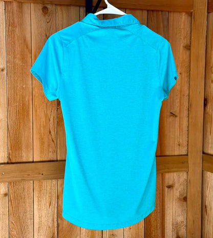Port Authority Women’s Athletic Fabric Polo – Turquoise/Aqua – Embroidered Farm Logo