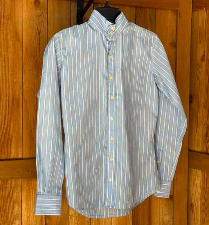 The Tailored Sportsman Show Shirt – Blue/White Stripe – Size 2/30 – Women’s XS