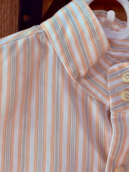 The Tailored Sportsman Women’s Long Sleeve Show Shirt – White/Peach Stripe
