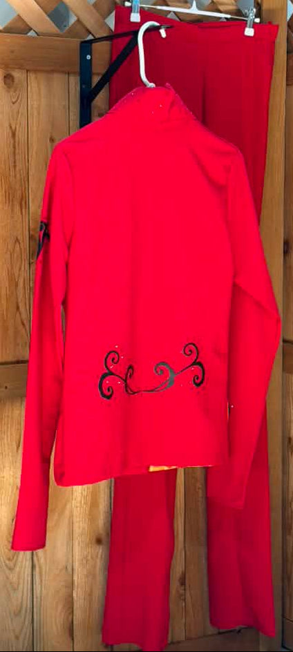 YOUTH Custom Western Showmanship Outfit – Red/Orange/Black – Jacket & Matching Pants