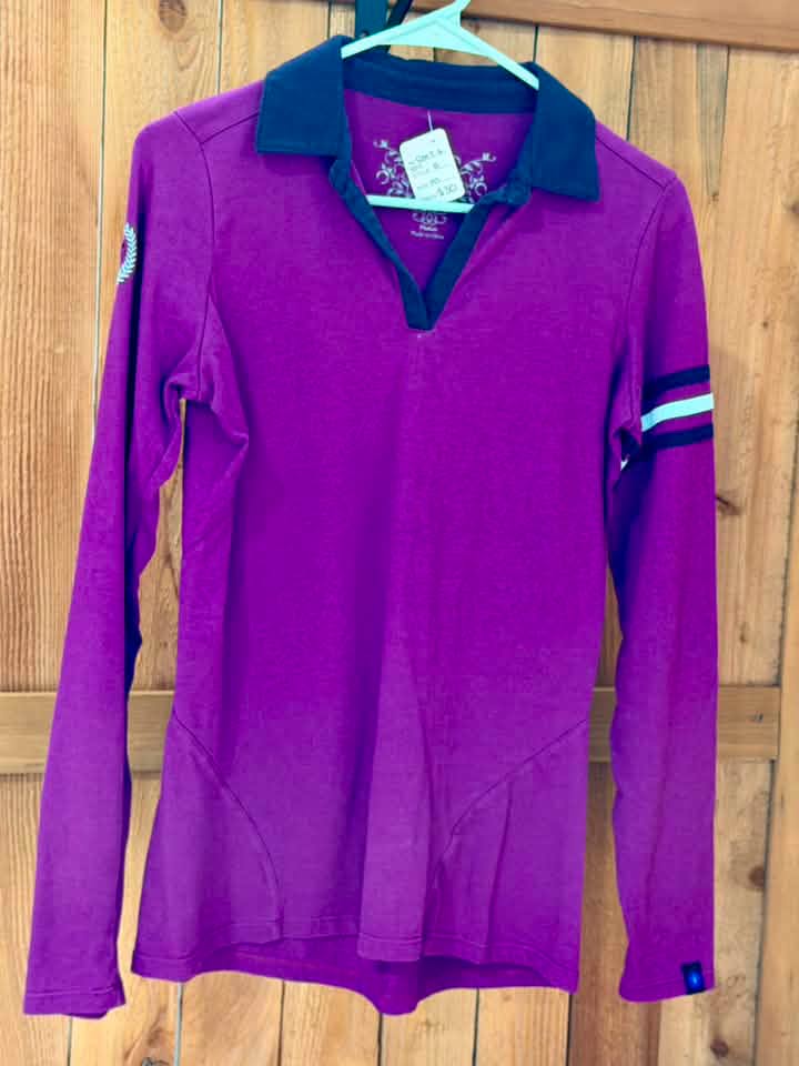Irideon Women’s Long Sleeve Riding Polo – Purple