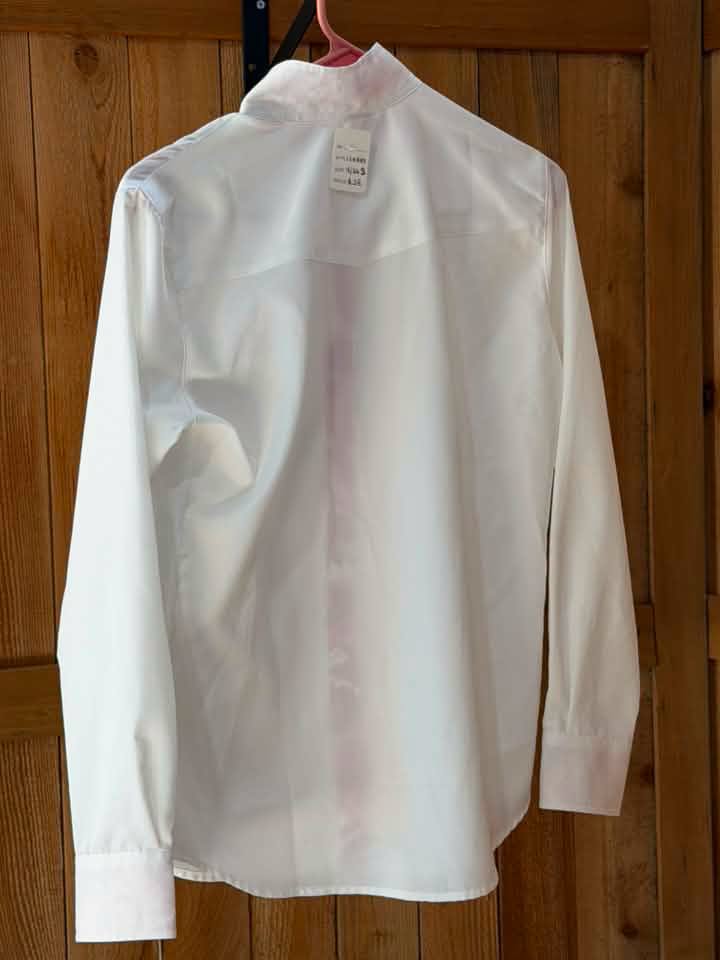 The Tailored Sportsman Women’s Long Sleeve Show Shirt – White with Pink Floral Contrast