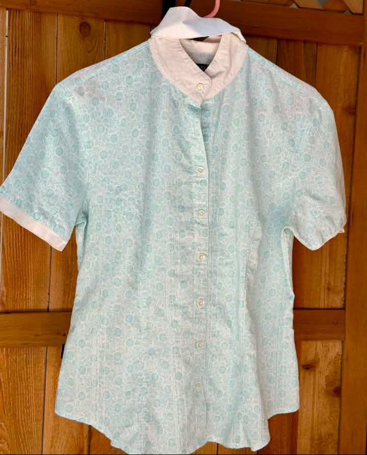 Arista Women’s Short Sleeve Show Shirt – Aqua Floral