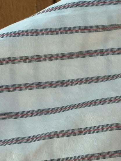 Essex Women’s Long Sleeve Show Shirt – White/Cream with Gray & Red Stripe