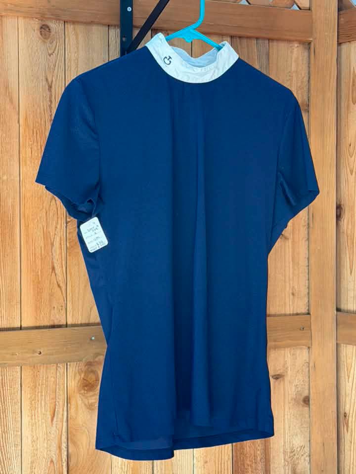 Cavalleria Toscana Women’s Technical Show Shirt – Navy/White – Excellent Used Condition