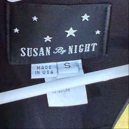 Susan By Night Women’s Western Show Jacket – Black/Yellow/Zebra – Rhinestone Embellished