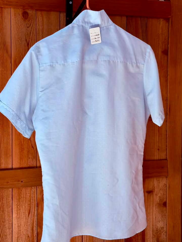 EquiStar Women’s Short Sleeve Show Shirt – Light Blue & Diamonds