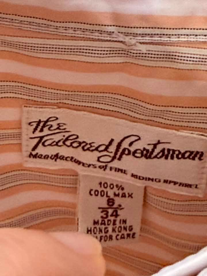The Tailored Sportsman Women’s Long Sleeve Show Shirt – White/Peach Stripe