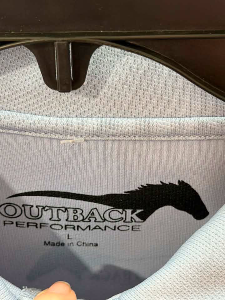 Outback Performance Women’s Athletic Polo – Light Blue – Size Large