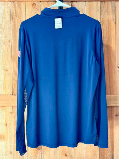 Dover Saddlery USA 2023 Horsemanship Training Team Coolmax 1/4 Zip Riding Shirt – XL – Navy Blue