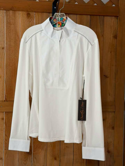 Chester Bay Women’s Show Shirt – White – Floral Trim – XXL – NWT