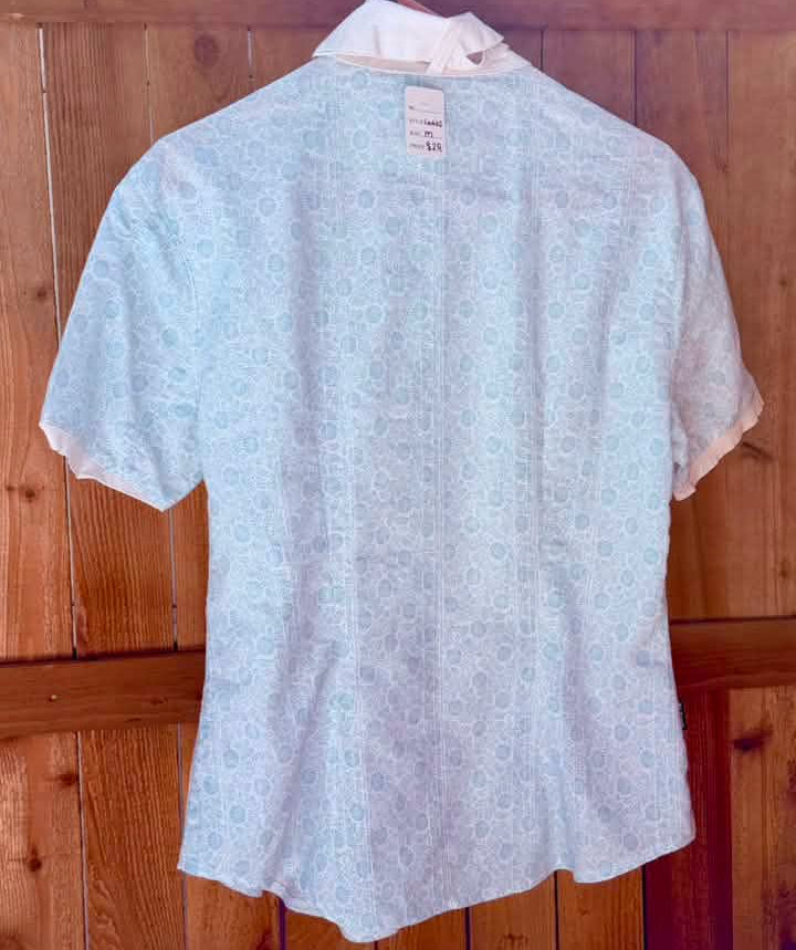 Arista Women’s Short Sleeve Show Shirt – Aqua Floral