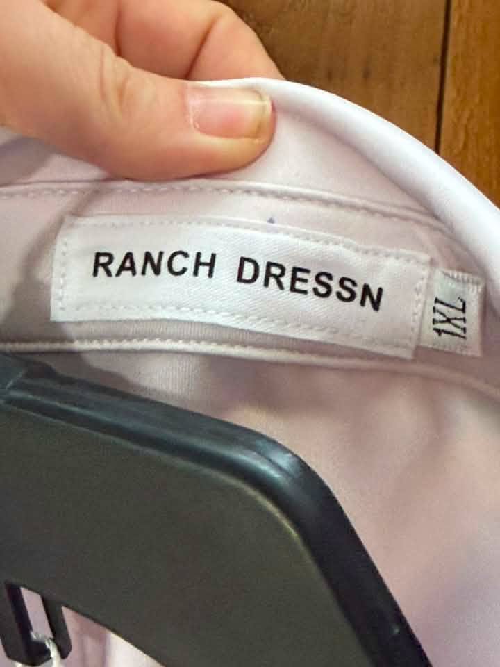 Ranch Dress’n Women’s Western Stretch Show Shirt – Southwestern Print – Size 1X – NWT