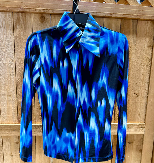 Hobby Horse Limited Edition Show Shirt • Ladies XS • Royal Blue / Black / White