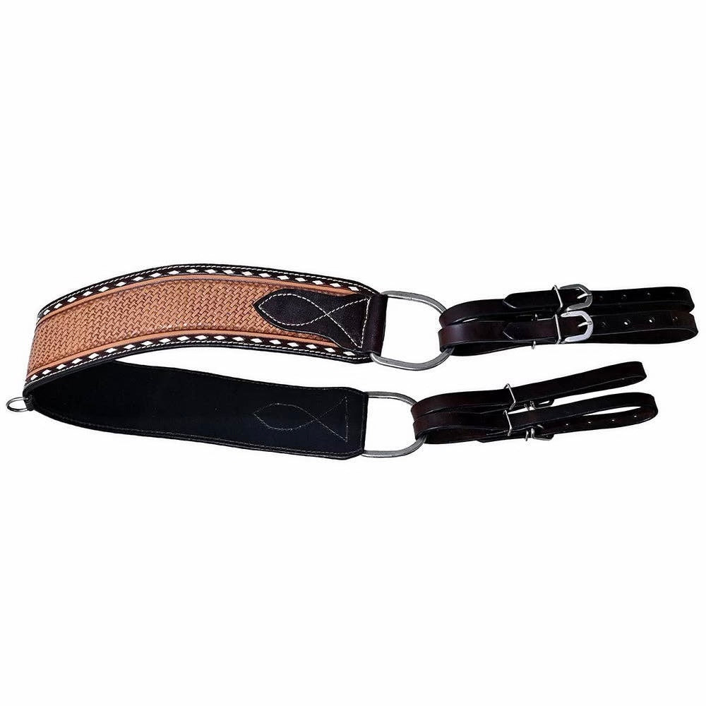 Two-Tone Basketweave Tooled Leather Tripping Breastcollar