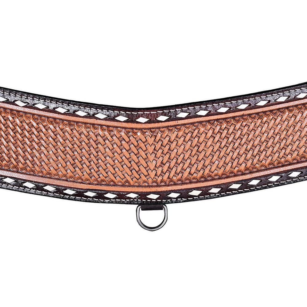 Two-Tone Basketweave Tooled Leather Tripping Breastcollar