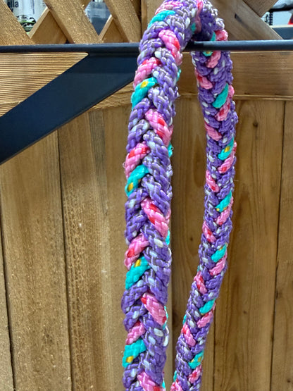 Handmade Rope Loping Hack Noseband – Unicorn Colors